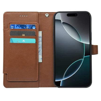 For iPhone 16 Pro Max Case with 9 Card Slots PU Leather Stand Phone Cover