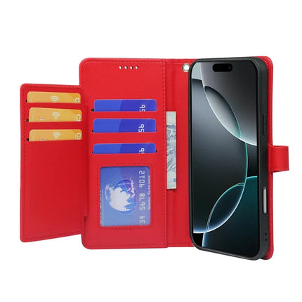 For iPhone 16 Pro Case with 9 Card Slots PU Leather Stand Phone Cover