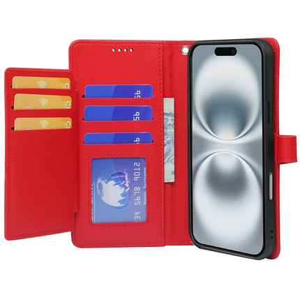 For iPhone 16 Plus Case with 9 Card Slots PU Leather Stand Phone Cover