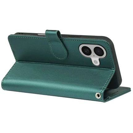 For iPhone 16 Plus Case with 9 Card Slots PU Leather Stand Phone Cover