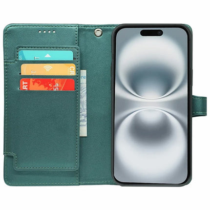 For iPhone 16 Plus Case with 9 Card Slots PU Leather Stand Phone Cover