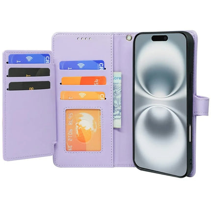 For iPhone 16 Plus Case with 9 Card Slots PU Leather Stand Phone Cover
