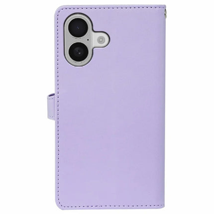 For iPhone 16 Plus Case with 9 Card Slots PU Leather Stand Phone Cover