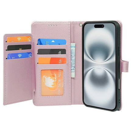 For iPhone 16 Case with 9 Card Slots PU Leather Stand Phone Cover