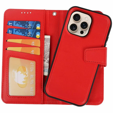 For iPhone 16 Pro Max Case Detachable 2 in 1 PU Leather Wallet Phone Cover