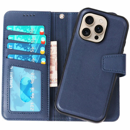 For iPhone 16 Pro Max Case Detachable 2 in 1 PU Leather Wallet Phone Cover