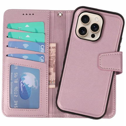 For iPhone 16 Pro Max Case Detachable 2 in 1 PU Leather Wallet Phone Cover