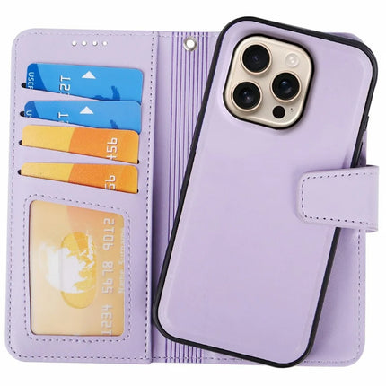 For iPhone 16 Pro Max Case Detachable 2 in 1 PU Leather Wallet Phone Cover