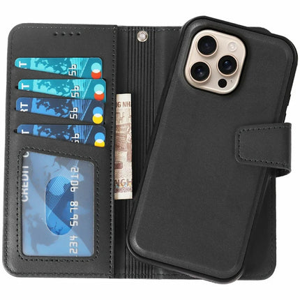 For iPhone 16 Pro Case Detachable 2 in 1 PU Leather Wallet Phone Cover