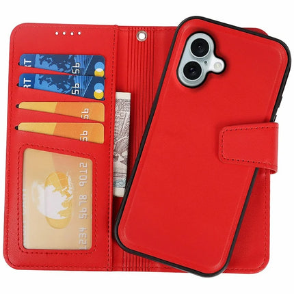 For iPhone 16 Plus Case Detachable 2 in 1 PU Leather Wallet Phone Cover