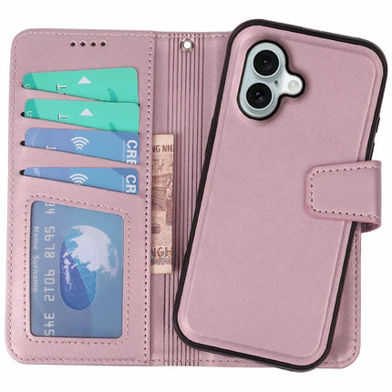 For iPhone 16 Plus Case Detachable 2 in 1 PU Leather Wallet Phone Cover