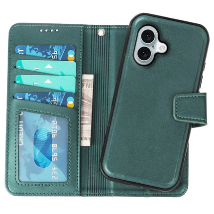 For iPhone 16 Case Detachable 2 in 1 PU Leather Wallet Phone Cover