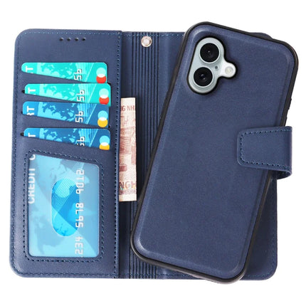 For iPhone 16 Case Detachable 2 in 1 PU Leather Wallet Phone Cover