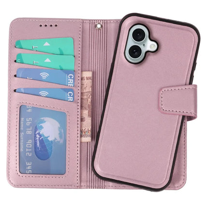 For iPhone 16 Case Detachable 2 in 1 PU Leather Wallet Phone Cover