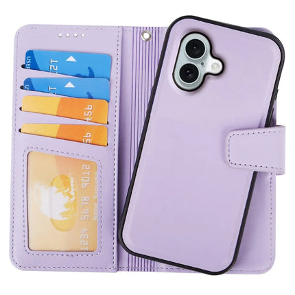 For iPhone 16 Case Detachable 2 in 1 PU Leather Wallet Phone Cover