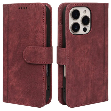 For iPhone 16 Pro Max Leather Case Line Pattern Wallet Phone Cover with 9 Card Slots