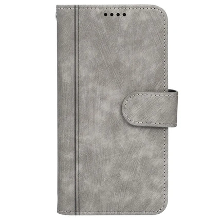 For iPhone 16 Pro Max Leather Case Line Pattern Wallet Phone Cover with 9 Card Slots