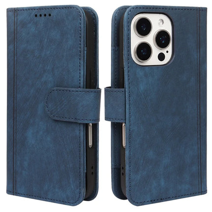 For iPhone 16 Pro Max Leather Case Line Pattern Wallet Phone Cover with 9 Card Slots