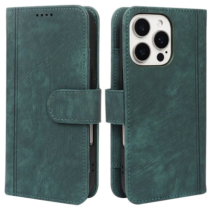 For iPhone 16 Pro Max Leather Case Line Pattern Wallet Phone Cover with 9 Card Slots