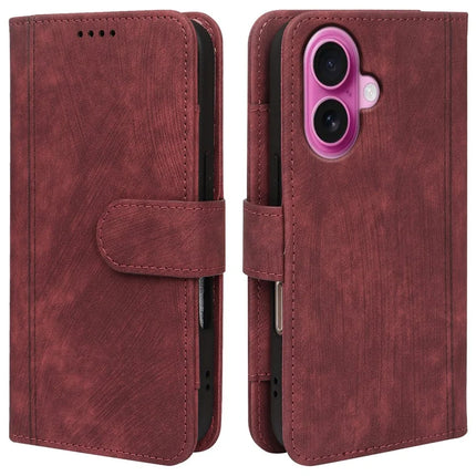 For iPhone 16 Plus Leather Case Line Pattern Wallet Phone Cover with 9 Card Slots