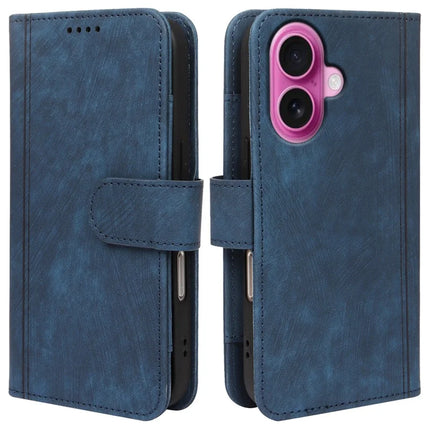 For iPhone 16 Leather Case Line Pattern Wallet Phone Cover with 9 Card Slots