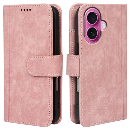 For iPhone 16 Leather Case Line Pattern Wallet Phone Cover with 9 Card Slots