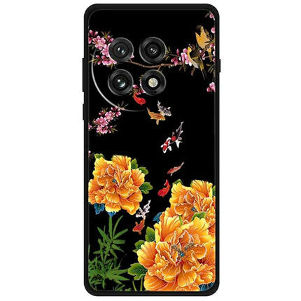 For OnePlus 13 Case Pattern Printing Anti-Scratch TPU Phone Cover - Flower and Fish