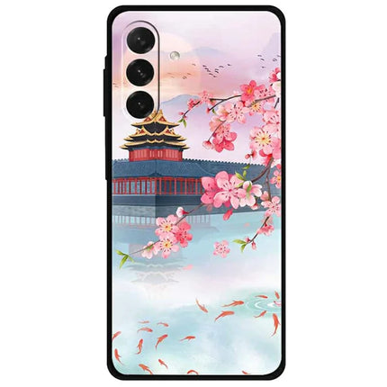 For Samsung Galaxy A26 5G Case Pattern Printing Anti Scratch TPU Phone Cover - Ancient Tower and Fish