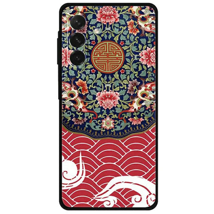 For Samsung Galaxy A26 5G Case Pattern Printing Anti Scratch TPU Phone Cover - Floral Cluster  /  Dragon