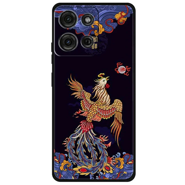 For Motorola Moto G75 5G Case Pattern Printing Anti-Scratch TPU Phone Cover - Phoenix Chasing The Sun