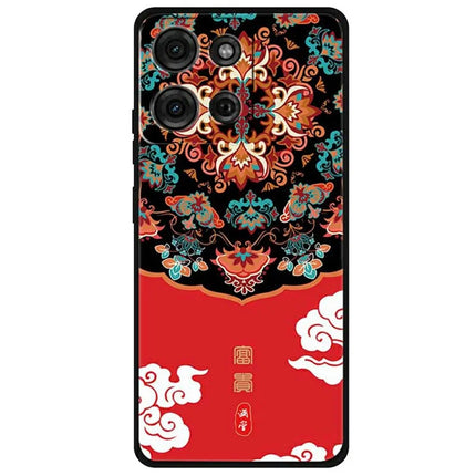 For Motorola Moto G75 5G Case Pattern Printing Anti-Scratch TPU Phone Cover - Richness  /  Red