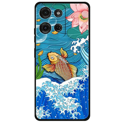 For Motorola Moto G75 5G Case Pattern Printing Anti-Scratch TPU Phone Cover - Carp Surfing