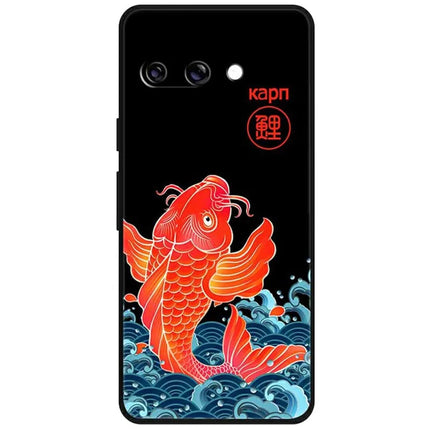 For Google Pixel 9a Case Pattern Printing Anti Scratch TPU Phone Cover - Leaping Fish