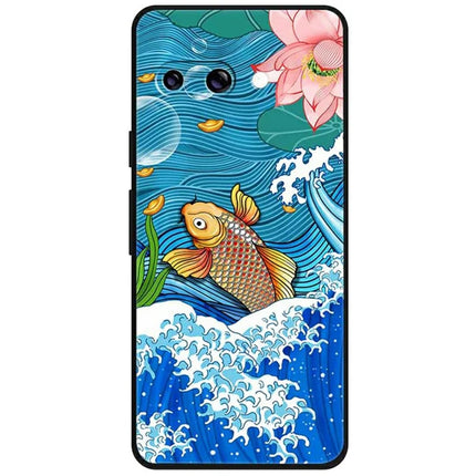 For Google Pixel 9a Case Pattern Printing Anti Scratch TPU Phone Cover - Carp Surfing