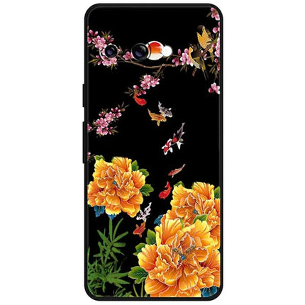 For Google Pixel 9a Case Pattern Printing Anti Scratch TPU Phone Cover - Flower and Fish