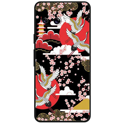 For Google Pixel 9a Case Pattern Printing Anti Scratch TPU Phone Cover - Four Cranes Soaring
