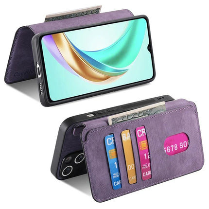 For Honor X6b 4G Case CASENEO Detachable Magnetic RFID Block Leather Phone Wallet Cover - Purple