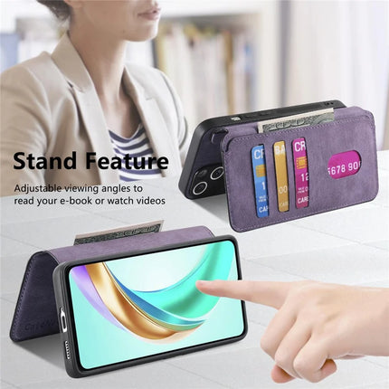 For Honor X6b 4G Case CASENEO Detachable Magnetic RFID Block Leather Phone Wallet Cover - Purple