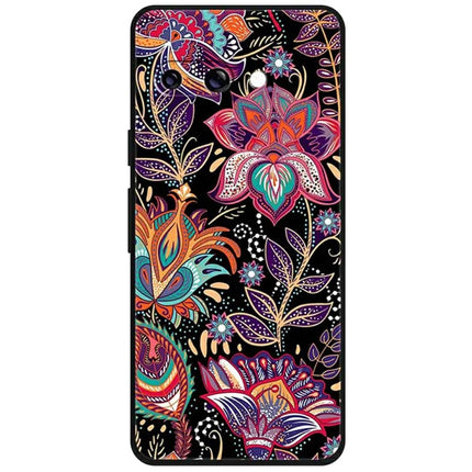 For Google Pixel 9a Case Pattern Printing Soft TPU Cell Phone Cover - Purple Leaf Flower