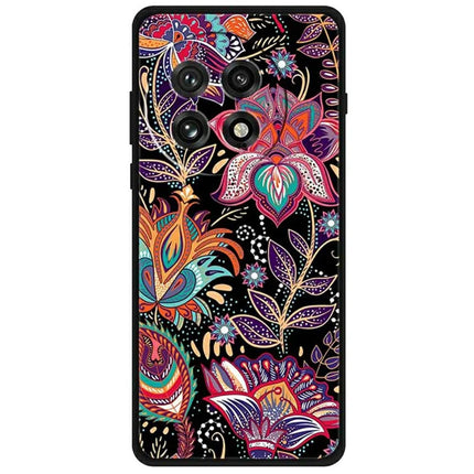For OnePlus 13 Case Pattern Printing Soft TPU Cell Phone Cover - Purple Leaf Flower
