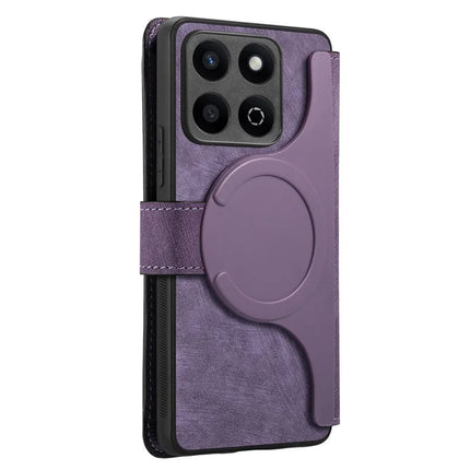 For Honor 200 Smart 5G Case CASENEO Detachable Magnetic RFID Block Leather Phone Wallet Cover - Purple