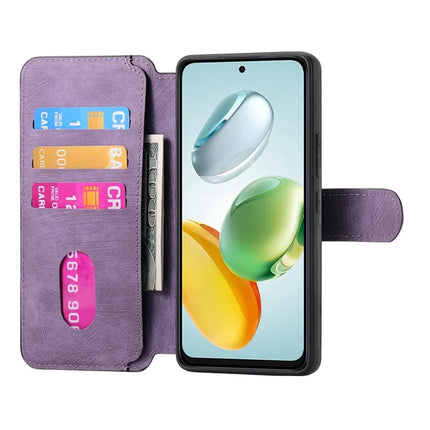 For Honor 200 Smart 5G Case CASENEO Detachable Magnetic RFID Block Leather Phone Wallet Cover - Purple