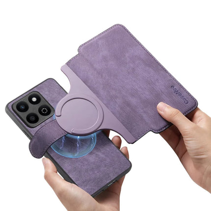 For Honor 200 Smart 5G Case CASENEO Detachable Magnetic RFID Block Leather Phone Wallet Cover - Purple