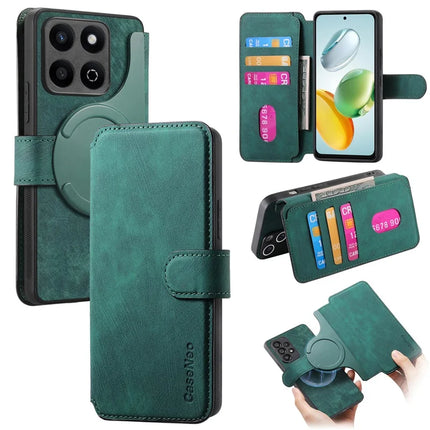 For Honor 200 Smart 5G Case CASENEO Detachable Magnetic RFID Block Leather Phone Wallet Cover - Green