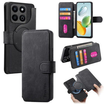 For Honor 200 Smart 5G Case CASENEO Detachable Magnetic RFID Block Leather Phone Wallet Cover - Black