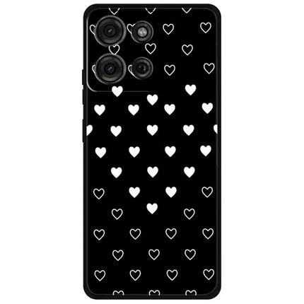 For Motorola Moto G75 5G TPU Case Pattern Printed Anti Drop Phone Cover - White Hearts