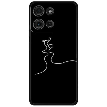 For Motorola Moto G75 5G TPU Case Pattern Printed Anti Drop Phone Cover - Abstract Kiss