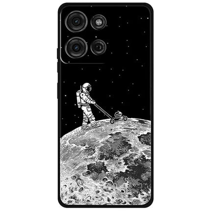 For Motorola Moto G75 5G TPU Case Pattern Printed Anti Drop Phone Cover - Spaceman
