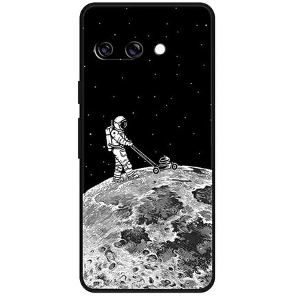 For Google Pixel 9a TPU Case Pattern Printed Anti Drop Phone Cover - Spaceman