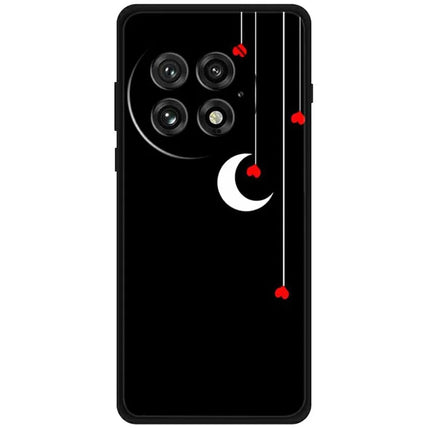 For OnePlus 13 TPU Case Pattern Printed Anti Drop Phone Cover - Hearts and Moon